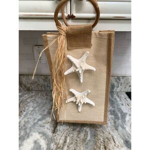 Wine Holder Burlap Sea  Shells #beach